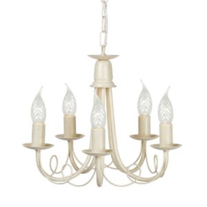 Elstead MN5 IV/GOLD 5 Light Ceiling Chandelier In Ivory/Gold – Fitting Only