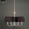 M0530 Paola 6 Light Silver Chandelier With Black Shades