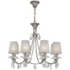 Mantra M6301 Sophie 8 Light Chandelier With Shades In Silver