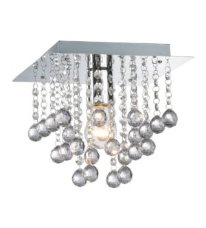 Palazzo 1 Light Square Acrylic Flush Ceiling Chandelier In Polished Chrome