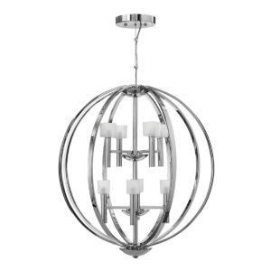 Quintiesse QN-MONDO8 Mondo 8 Light Ceiling Chandelier In Polished Chrome With Frosted Glass