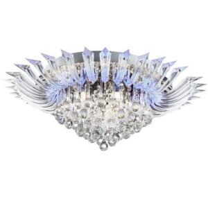Crystoria Chrome Ceiling Light With Crystal Glass Drops