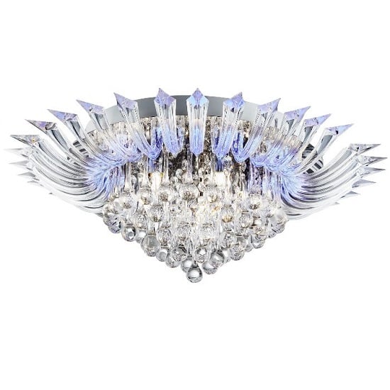 Crystoria Chrome Ceiling Light With Crystal Glass Drops