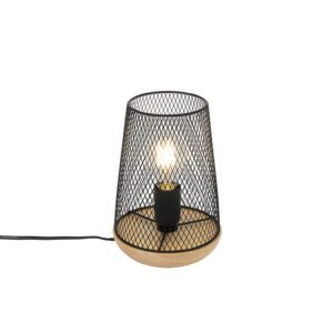 Design table lamp black with wood – Bosk