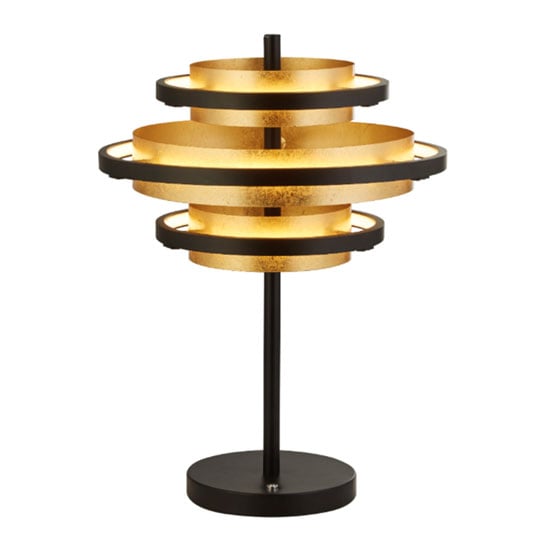 Hive 3 LED Table Lamp In Black And Gold Leaf