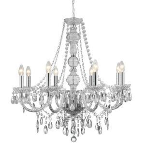 Marie Therese 8 Lamp Clear Chandelier Ceiling Light