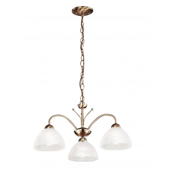 Milanese 3 Arm Antique Brass Ceiling Light