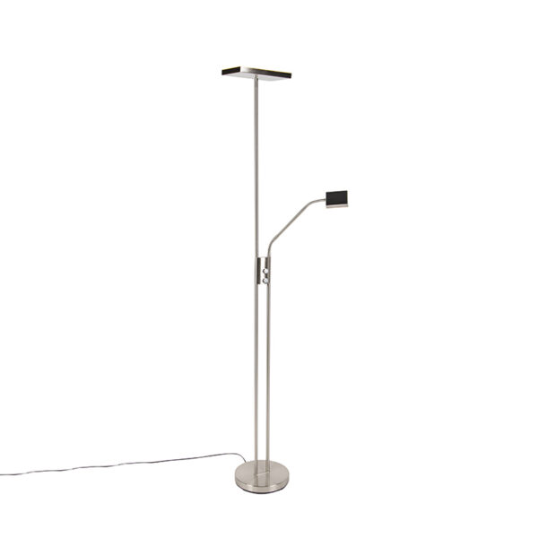 Modern floor lamp incl. LED and dimmer with reading lamp - Uplighter Jazzy