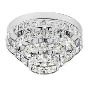 Motown 4 Lights Clear Crystals Flush Ceiling Light In Chrome