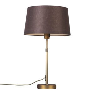 Table lamp bronze with shade brown 35 cm adjustable – Parte