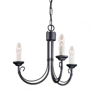 Elstead CH3 BLACK Chartwell 3 Light Chandelier In Black – Fitting Only