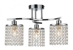 Modern 3 Way Chandelier Ceiling Light with Crystal Droplets