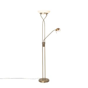 Floor lamp bronze incl. LED and dimmer with reading lamp – Empoli