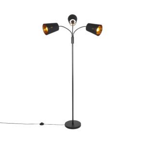 Modern floor lamp black 3-light – Carmen