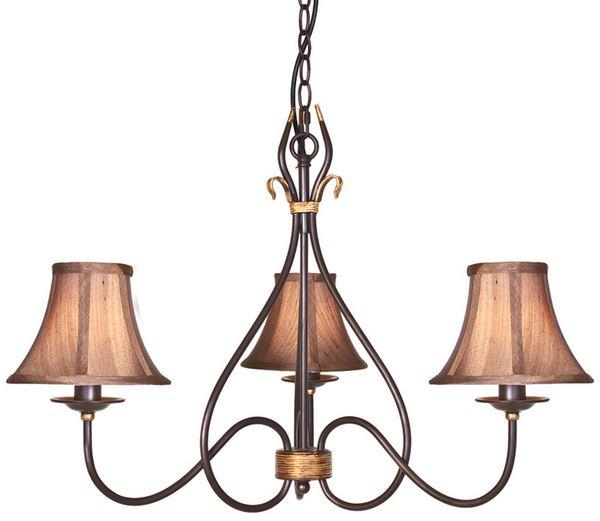 Elstead WM3 Rust/Gold Windermere wrought iron 3 light chandelier
