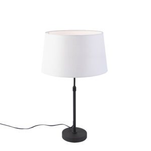 Table lamp black with linen shade white 35 cm adjustable – Parte