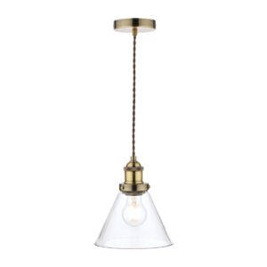 Laura Ashley Isaac 1 Light Pendant Ceiling Light In Antique Brass Finish