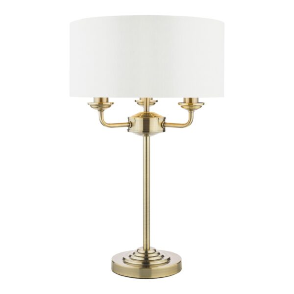 Laura Ashley Sorrento Antique Brass 3 Light Table Lamp With Ivory Shade