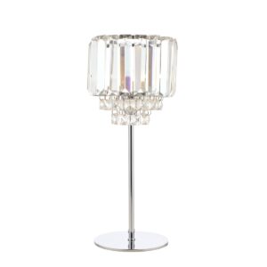 Laura Ashley Vienna Crystal Glass Table Lamp In Polished Chrome Finish
