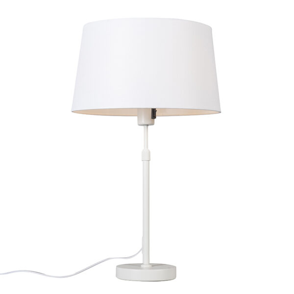 Table lamp white with shade white 35 cm adjustable - Parte