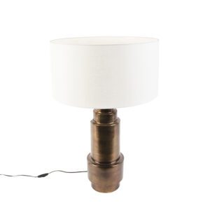 Art deco table lamp with shade white 50 cm – Bruut
