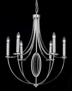 Endon WHISTLE-6NI Traditional 6 Light Chandelier In Nickel