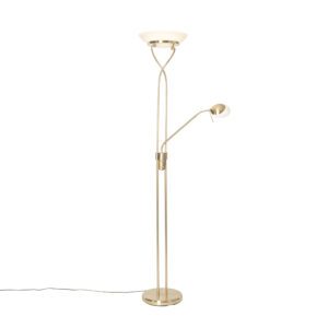 Floor lamp brass incl. LED and dimmer with reading lamp – Empoli