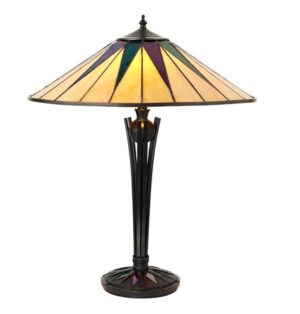 Interiors 1900 64045 Tiffany Dark Star Large Table Lamp With Shade – Height: 560mm