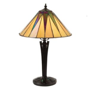 Interiors 1900 70367 Tiffany Dark Star Small Tiffany Table Lamp – Height: 440mm