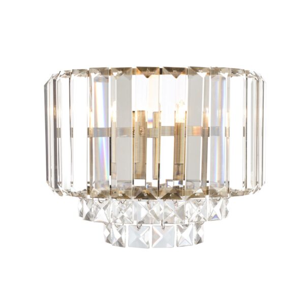 Laura Ashley Vienna Crystal Glass Wall Light In Antique Brass Finish