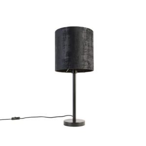 Modern table lamp black with shade black 25 cm – Simplo