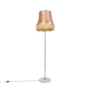 Retro floor lamp brass with Granny shade gold 45 cm – Kaso