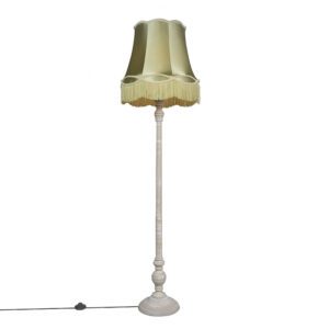 Retro floor lamp gray with green Granny shade – Classico