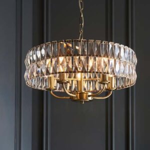 Chieti 5 Lights Ceiling Pendant Light In Antique Brass