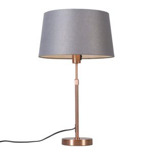 Copper table lamp with shade gray 35 cm adjustable – Parte