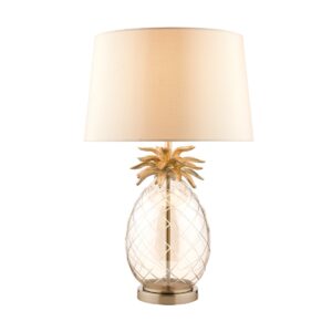 Laura Ashley Pineapple Champagne Cut Glass Extra Large Table Lamp With Taupe Shade