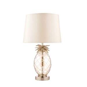 Laura Ashley Pineapple Champagne Glass Large Table Lamp With Taupe Shade