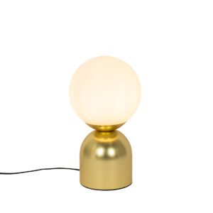 Hotel chic table lamp gold with opal glass – Pallon Trend