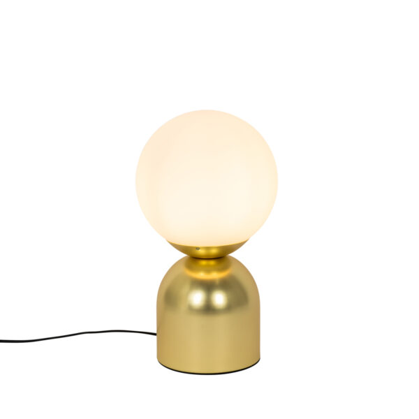 Hotel chic table lamp gold with opal glass - Pallon Trend