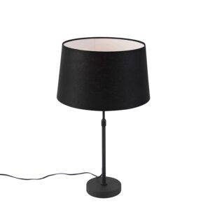 Table lamp black with linen shade black 35 cm adjustable – Parte