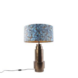 Table lamp bronze with velor butterfly shade 50 cm – Bruut