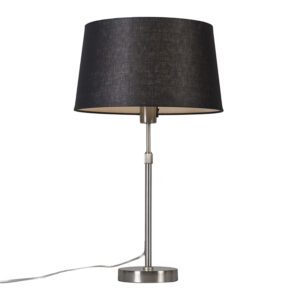 Table lamp steel with shade black 35 cm adjustable – Parte