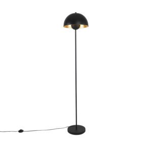 Industrial floor lamp black with gold 160 cm – Magnax