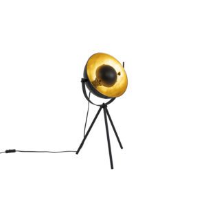 Table lamp black with gold 63.3 cm tripod adjustable – Magnax